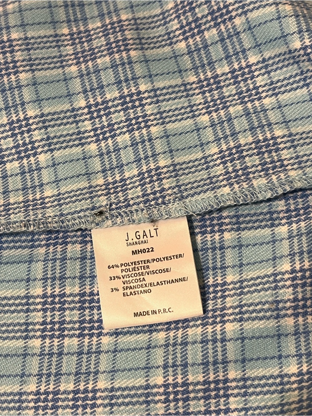 Light Blue Plaid Mini Skirt - Picture 6 of 6